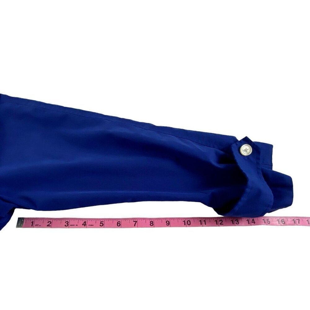 LAUREN RALPH LAUREN Women Midi Trench Coat Size M Blue Length High Neck Rainwear - Picture 16 of 16